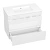 Комплект мебели 100см белый Volle FIESTA: тумба подвесная, 2 ящика + умывальник накладной арт 13-01-042F 
