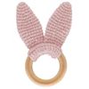 купить Игрушка-прорезыватель BabyJem 651 Jucarie dentitie din bumbac cu inel din lemn Amigurumi Roz в Кишинёве 