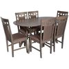 купить Комплект стол и стулья Evelin di Costacurta стол Raffles Oval Antique Grey + 6 стульев Deepa R Antique Grey/Ekea12 Dark Brown в Кишинёве 