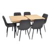 купить Комплект стол и стулья Evelin di Costacurta стол DT-433-4B + 6 стульев YTC-080B Dark grey в Кишинёве 