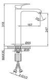 cumpără Baterie lavoar Frap F 1075-26 (lavoar innalt) Alama, NEGRU în Chișinău 