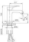 купить Смеситель для умывальника Frap F 1075-6 (lavoar) NEGRU Alama в Кишинёве 