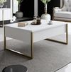 купить Журнальный столик Trendy Lux, alb, auriu 90x40x60cm в Кишинёве 