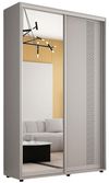 купить Шкаф Mobildor-Lux Compact uși glisante Oglindă + PAL cu ornament grecesc (140x45x200H cm) Grey в Кишинёве 