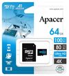 купить Флеш карта памяти SD Apacer AP64GMCSX10U7-R microSDXC UHS-I U3 V30 R100 64GB в Кишинёве 
