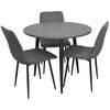 купить Комплект стол и стулья Evelin di Costacurta стол DT-404-6B + 3 стула XR-154B Dark Grey57 в Кишинёве 