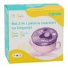 купить Посуда для кормления U-Grow A-2504PP Bol 2 în 1 pentru snackuri cu linguriță, mov в Кишинёве 