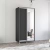 cumpără Dulap Mobildor-Lux Aron-P 1.0m-1.8m uși glisante din oglindă și PAL (100x60x230H cm) Anthracite în Chișinău 