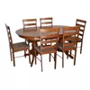 купить Комплект стол и стулья Evelin di Costacurta стол HV-33V Burnish Oak + 6 стульев Gloria Burnish oak/Ekea12 Dark Brown в Кишинёве 