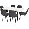 купить Комплект стол и стулья Evelin di Costacurta cтол DT-432-1R B + 6 стульев YTC-078B Bluvel-14 (Dark grey) в Кишинёве 