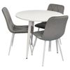 купить Комплект стол и стулья Evelin di Costacurta стол DT 404-5Wh + 3 стула YTC-080Wh Light grey в Кишинёве 