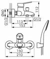 купить Смеситель для ванны Ferro ISSO BIS11 (cada/duș) + accesorii в Кишинёве 