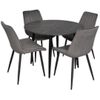 купить Комплект стол и стулья Evelin di Costacurta cтол DT-402-6B + 4 стула YTC-055B Bluvel-14 (Dark grey) в Кишинёве 