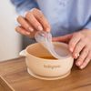 купить Посуда для кормления BabyOno 1662/03 Vas din silicon cu ventuza si capac (bej) в Кишинёве 