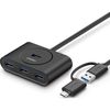 cumpără Adaptor de rețea USB Ugreen 40850 HUB 4in1 Type-C 3.0 to 4*USB-A 3.0, USB-C OTG Function, Black în Chișinău 