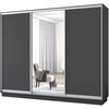 cumpără Dulap Mobildor-Lux Fox uși glisante din oglindă și PAL (290x60x230H cm) Anthracite în Chișinău 