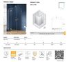 cumpără Cabină de duș New Trendy Avexa Gold brushed Rectangular R 100x100x200 Hinged EXK-1759 în Chișinău 