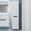 купить Шкаф-пенал Bayro Positano с корзиной 420x1900 правый, белый мат в Кишинёве 