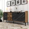 cumpără Casetieră Trendy Venedik, Nuc, Marmura Neagra 180x78x35cm în Chișinău 