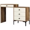 cumpără Măsuţa de toaletă Trendy Lizbon 554, Nuc, Crem, 124x84x40cm (masa de machiaj) (GTR001463) în Chișinău 