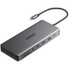 купить Переходник для IT Ugreen 15978 HUB 13in1 USB-C to 2*HDMI(4K@60Hz)+DP+2*USB-A3.2+USB-C3.2+2*USB-A3.0+SD/TF+GigabitRJ45+3.5mm+PD(100W), CM681, Space Gray в Кишинёве 