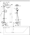 Sistema de dus Crometta E Showerpipe 240 1jet cu termostat pentru cada