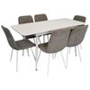 cumpără Set masă și scaune Evelin di Costacurta стол DT-531R Wh + 6 стульев YTC-078Wh UF885-14 (Grey) în Chișinău 
