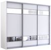 cumpără Dulap Mobildor-Lux Fox uși glisante din PAL cu elemente din oglindă (240x60x200H cm) Alb în Chișinău 
