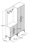 cumpără Mobilă pentru antreu Trendy Berlin BA, Nuc, Antracit, 120x200x35cm (GTR001357) în Chișinău 