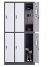купить Металлический шкаф с 6 дверьми, белый-серый 900x450x1850 мм в Кишинёве 