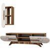 cumpără Comodă TV Trendy Defne, Nuc, Alb 145x37x35cm în Chișinău 