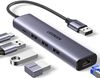 купить Переходник для IT Ugreen 60554 HUB USB-A 3.0 to 3*USB3.0+RJ45 (1000M) Ethernet Adapter CM475, Grey в Кишинёве 