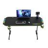 Gaming Desk Gamemax D140-Carbon RGB, 140x60x75cm, Headsets hook, Cup holder, Cable managment,RGB Led 