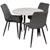 купить Комплект стол и стулья Evelin di Costacurta стол DT-404-3B + 3 стула YTC-055B Bluvel-14 (Dark grey) в Кишинёве 