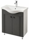 cumpără Dulap pentru lavoar Mashtab 12129 Palma (Basic) cu 2 uși 650x370x850 Alb mat-Antracit în Chișinău 