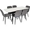 купить Комплект стол и стулья Evelin di Costacurta cтол DT-531R B + 6 стульев YTC-080B Bluvel-14 (Dark grey) в Кишинёве 
