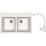 Мойка кухонная со смесителем Dr.Gans Astra 780 + SanDonna F 7103 alb