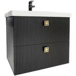 Шкаф под умывальник Mashtab 11872 Toledo cu 2 sertare 80cm Negru Mat