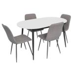 Комплект стол и стулья Evelin di Costacurta стол DT-533R B + 4 стула YTC-078B Bjorn-13 (Grey)