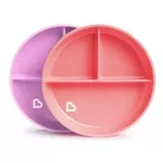 Seturi pentru hrănire bebelușilor Munchkin MUN0070 Set din 2 farfurii sectionale pe ventuza Pink/Purple