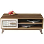 Журнальный столик Trendy Айла, орех, кремовый 105x38x60 см