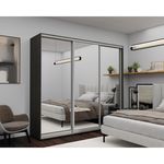 Dulap Nex Home Dulap cu uși glisante 240x60x220cm, Oglinda, Carbon