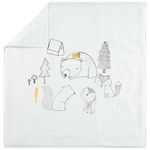 Lenjerie de pat pentru copii Premaman PCHTEO-BLA-UNQ Paturica Jersey Forest Animals, 80x80cm