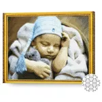 Tablou pe numere Art Gallery GA82472 Mozaic cu diamante 40x50cm Bebelus cu ursulet