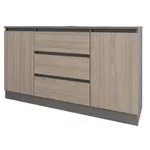 Comodă Smartex (16212) Т4 140cm Grafit+Stejar Deschis