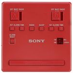 SONY ICF-C1T, Red, Clock Radio with dual alarm, AM/FM