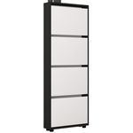 Полка для обуви Mobildor-Lux Leo Slim 100x16x164H cm Anthracite/White