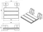 Scaun de baie si duș Bisk 07623 Scaun baie pliabil cu fixare pe perete 320x328mm