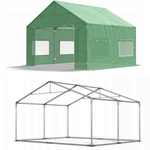 Садовая теплица PRO PLUS 4x4x3.15 м, площадь 16 кв.м, армированная пленка, 2 двери, зеленый цвет