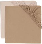 Детское постельное белье Jollein 2511-507-68080 Cearsaf cu elastic Jersey Wild Rose/Biscuit, 120x60cm, 2buc